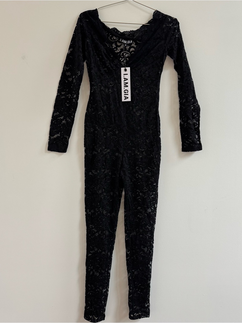 I.AM.GIA Black Lace Long-Sleeve Jumpsuit
